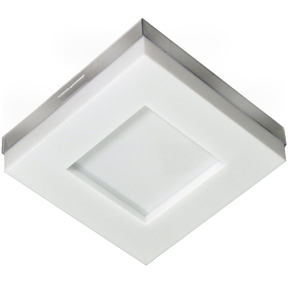  Plafon  de LED  Sobrepor Tualux Asturias Quadrado 16W 3000K 