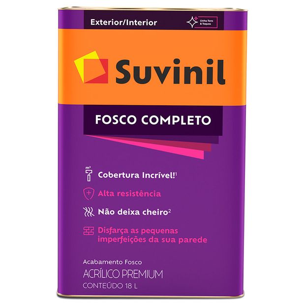 Tinta Acrílica Premium Fosco Completo Suvinil Camurça Fosca 18 L | SUVINIL | Clic da Obra