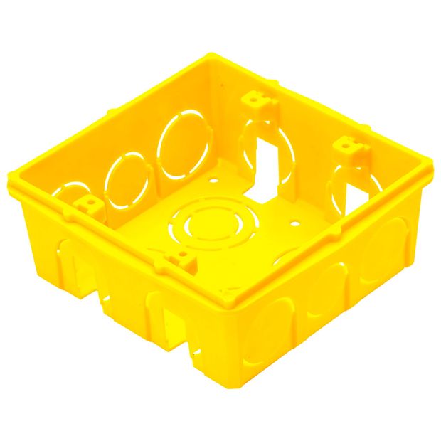 Caixa de Embutir Tramontina Quadrada 4x4 Amarela