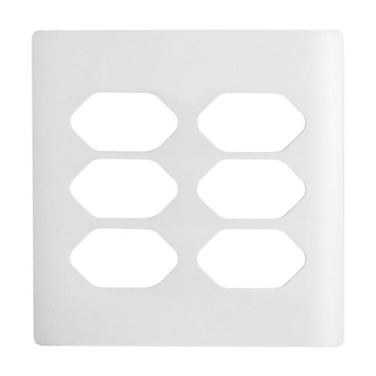 Placa-4x4-6-Tomadas-Horizontal-Dicompel-Branco-Brilhante